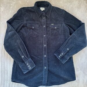 Wrangler Black Corduroy Button-Up Shirt